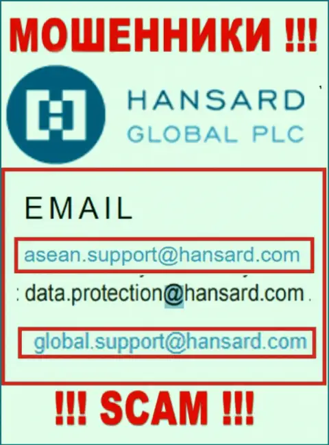 Адрес электронного ящика internet-мошенников Хансард - инфа с интернет-ресурса компании