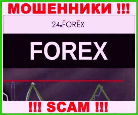 Не отправляйте финансовые средства в 24Х Форекс, род деятельности которых - Forex