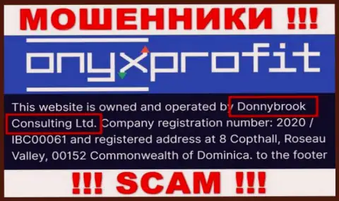 Юридическое лицо конторы OnyxProfit - это Donnybrook Consulting Ltd, информация позаимствована с официального информационного сервиса