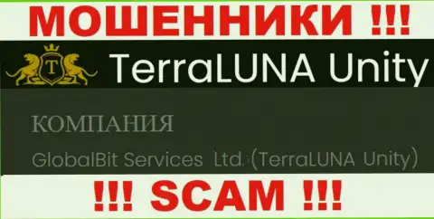 Аферисты TerraLuna Unity не скрыли свое юридическое лицо - GlobalBit Services