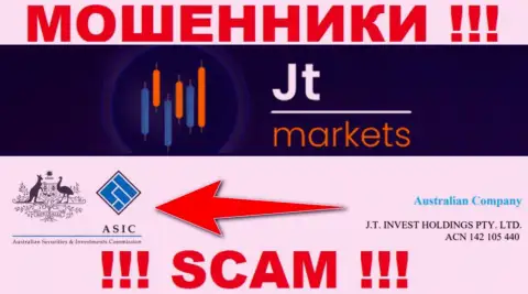 JTMarkets Com прикрывают свою противоправную деятельность проплаченным регулятором - ASIC