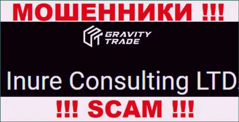 Юридическим лицом, владеющим internet мошенниками Gravity Trade, является Inure Consulting LTD