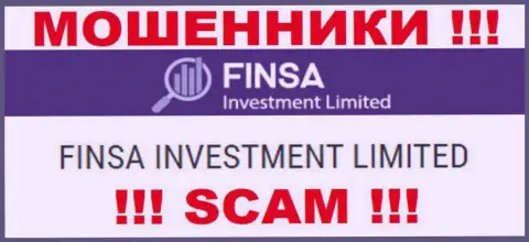 FinsaInvestmentLimited - юридическое лицо интернет-кидал организация Finsa Investment Limited