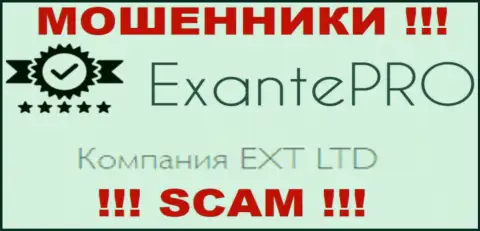 Аферисты EXANTE-Pro Com принадлежат юридическому лицу - EXT LTD