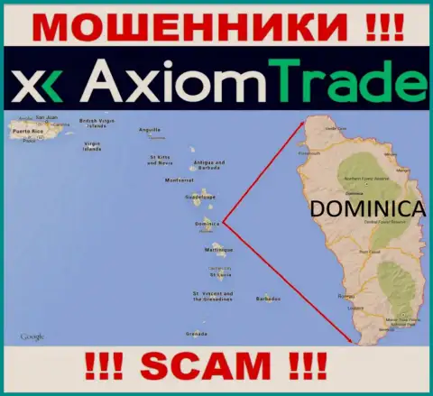 На своем интернет-портале AxiomTrade написали, что они имеют регистрацию на территории - Commonwealth of Dominica