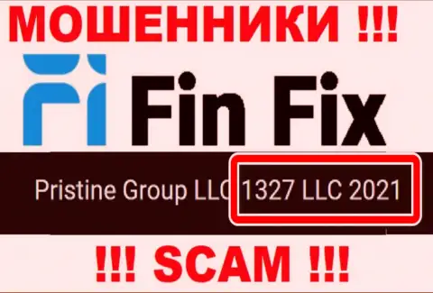 Рег. номер еще одной противоправно действующей компании Fin Fix - 1327 LLC 2021