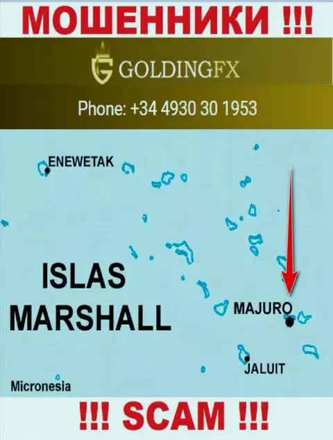 С мошенником ГолдингФХ довольно-таки опасно иметь дела, ведь они базируются в оффшоре: Majuro, Marshall Islands
