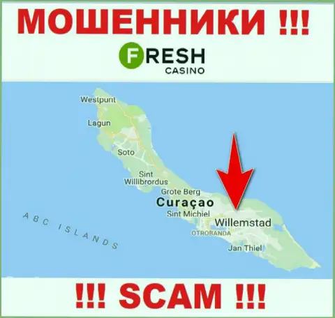 Curaçao - вот здесь, в оффшорной зоне, зарегистрированы интернет жулики Fresh Casino