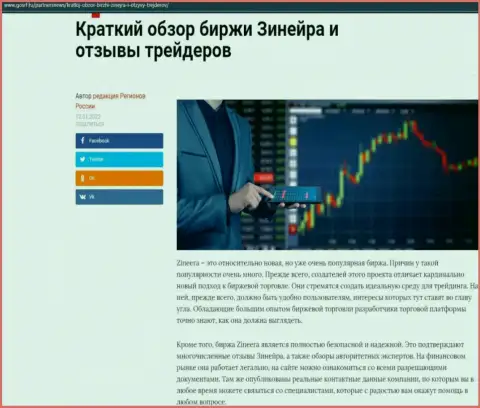 Краткий обзор условий для торговли дилинговой компании Зиннейра, предоставленный на сайте gosrf ru