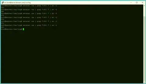 Количество коннектов, которые висят на 80 порту веб-сервера, где находится ws solution/net