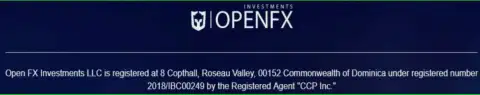 Регистрация Forex брокерской конторы ОпенФХ